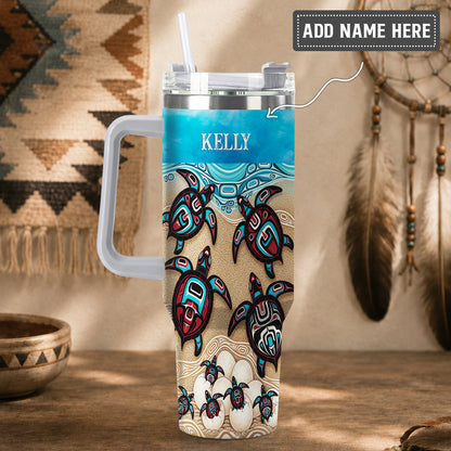 Sea Turtle Sacred Journey Personalized Tumbler