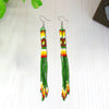 SALE 50% OFF - Green Extra Long Beaded Handmade Earrings For Women