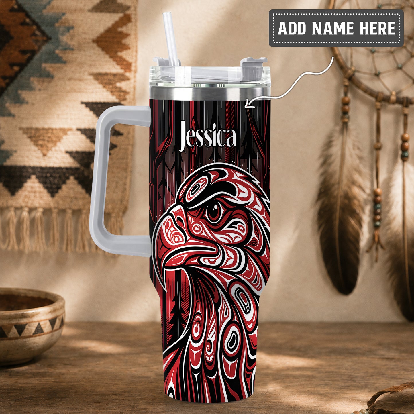 Red Eagle Guardian Personalized Tumbler