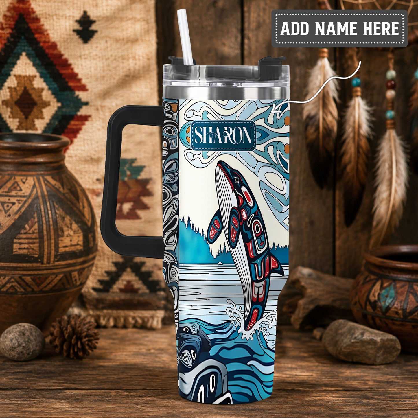 Crimson Orca Passage Personalized Tumbler