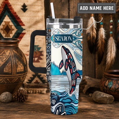 Crimson Orca Passage Personalized Tumbler