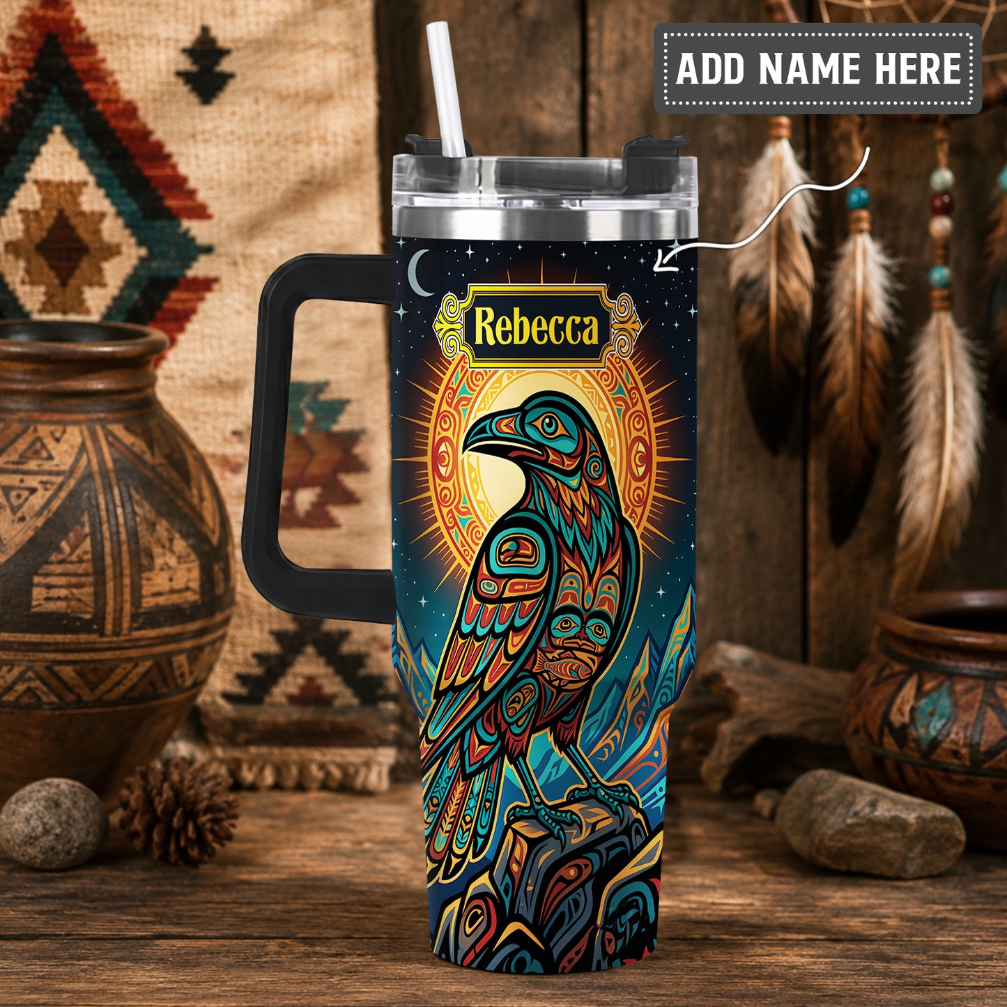 Celestial Raven Legacy Personalized Tumbler