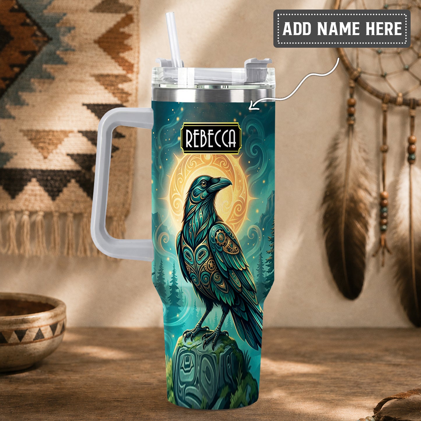 Raven’s Echo of Eternity Personalized Tumbler