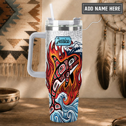Orca Wave Journey Personalized Tumbler
