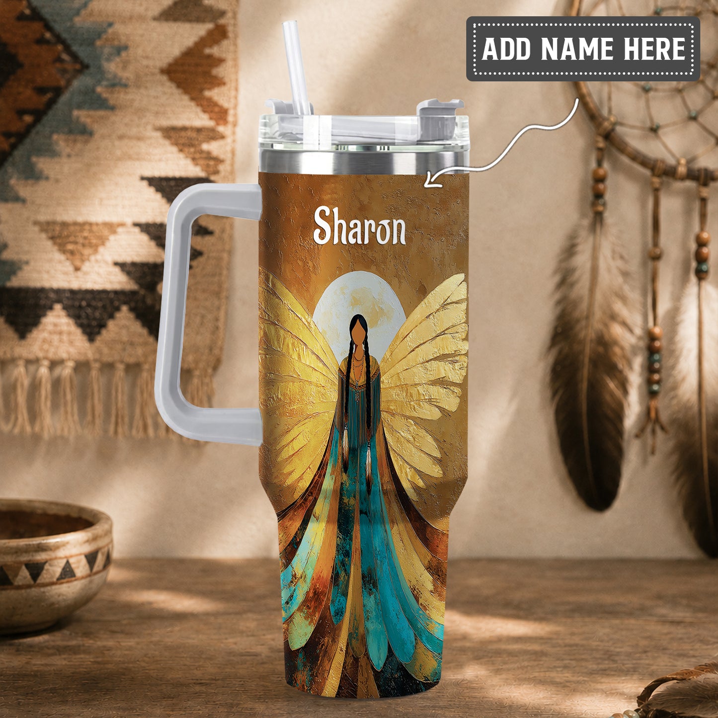 Golden Winged Grace Personalized Tumbler