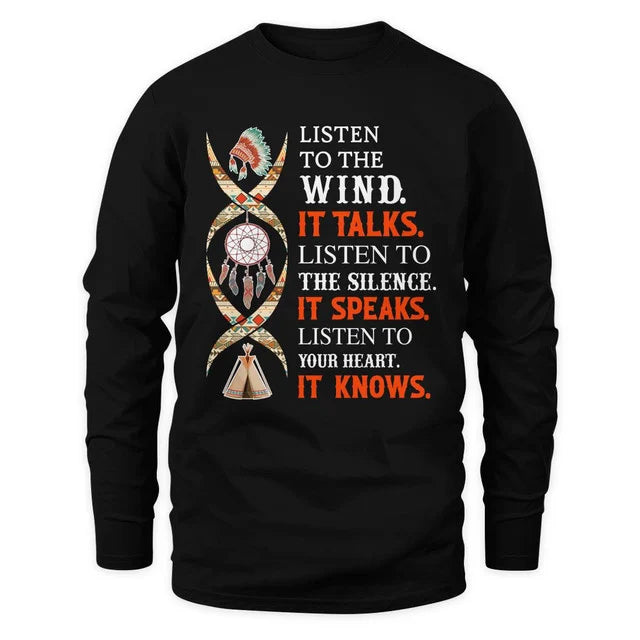 Listen to the wind, it talks. Listen to the silence, it speaks. Listen to your heart, it knows.