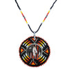 SALE 50% OFF - Native Flag Sunburst Handmade Beaded Wire Necklace Pendant Unisex With Native American Style