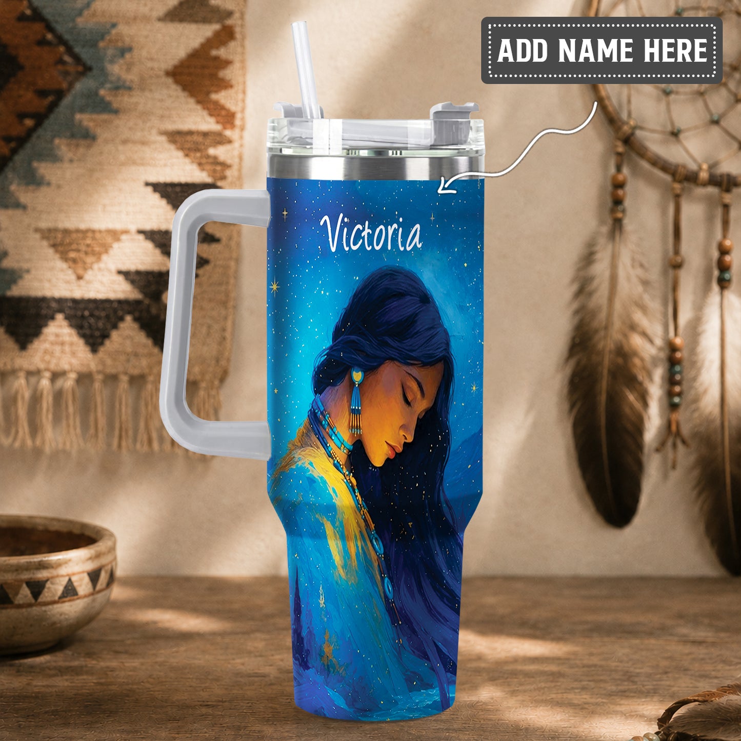 Turquoise Woman Grace Personalized Tumbler