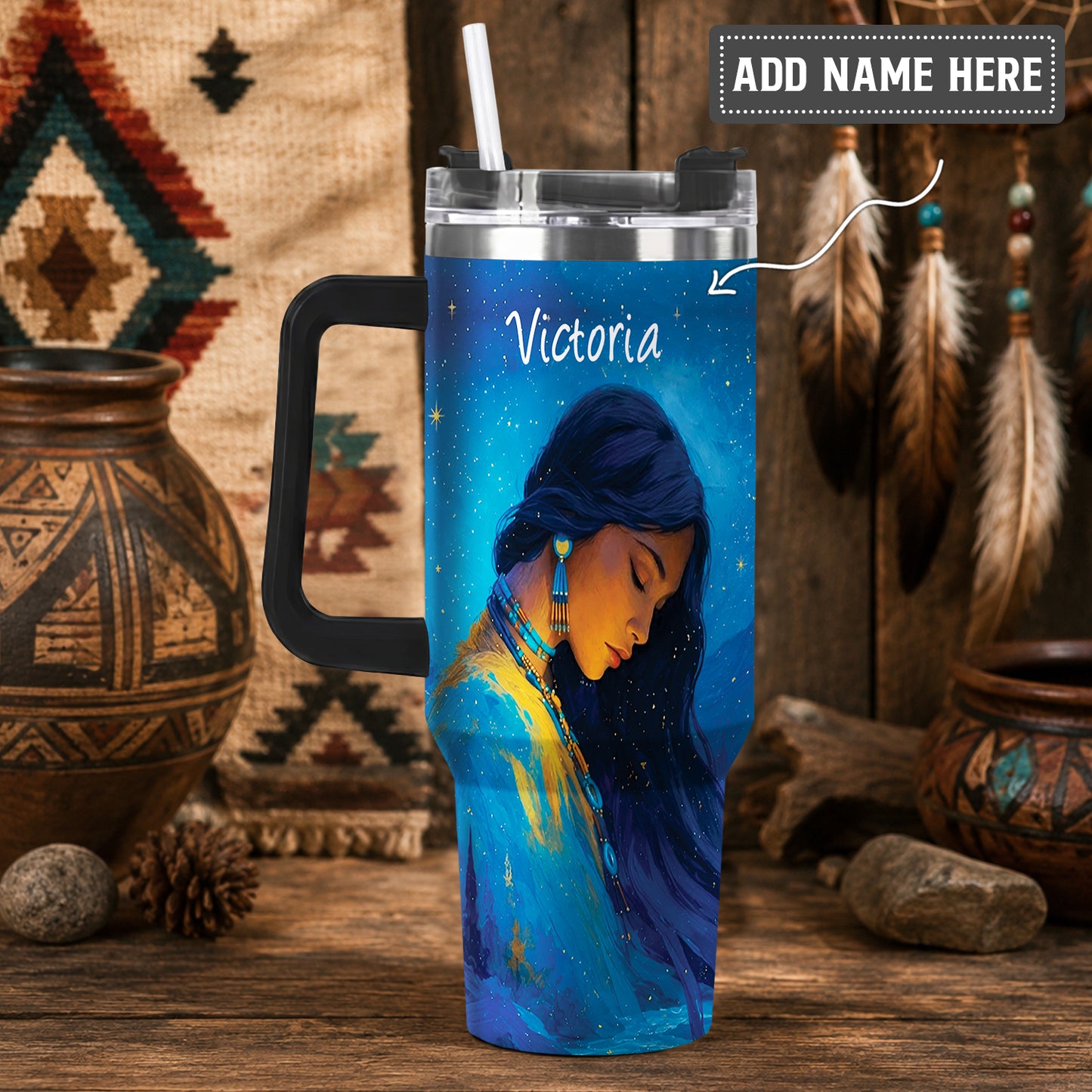 Turquoise Woman Grace Personalized Tumbler