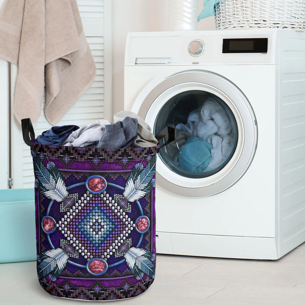 Naumaddic Arts Dark Purple Laundry Basket NBD