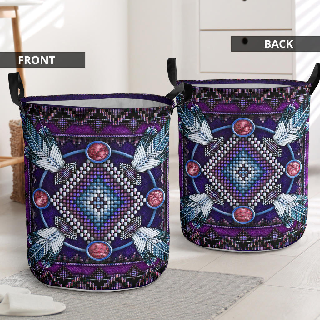 Naumaddic Arts Dark Purple Laundry Basket NBD
