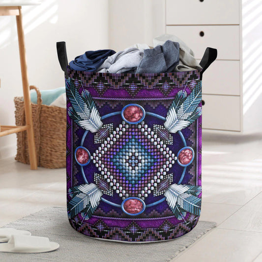 Naumaddic Arts Dark Purple Laundry Basket NBD