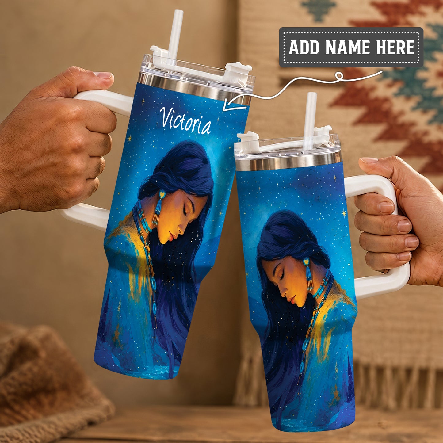 Turquoise Woman Grace Personalized Tumbler