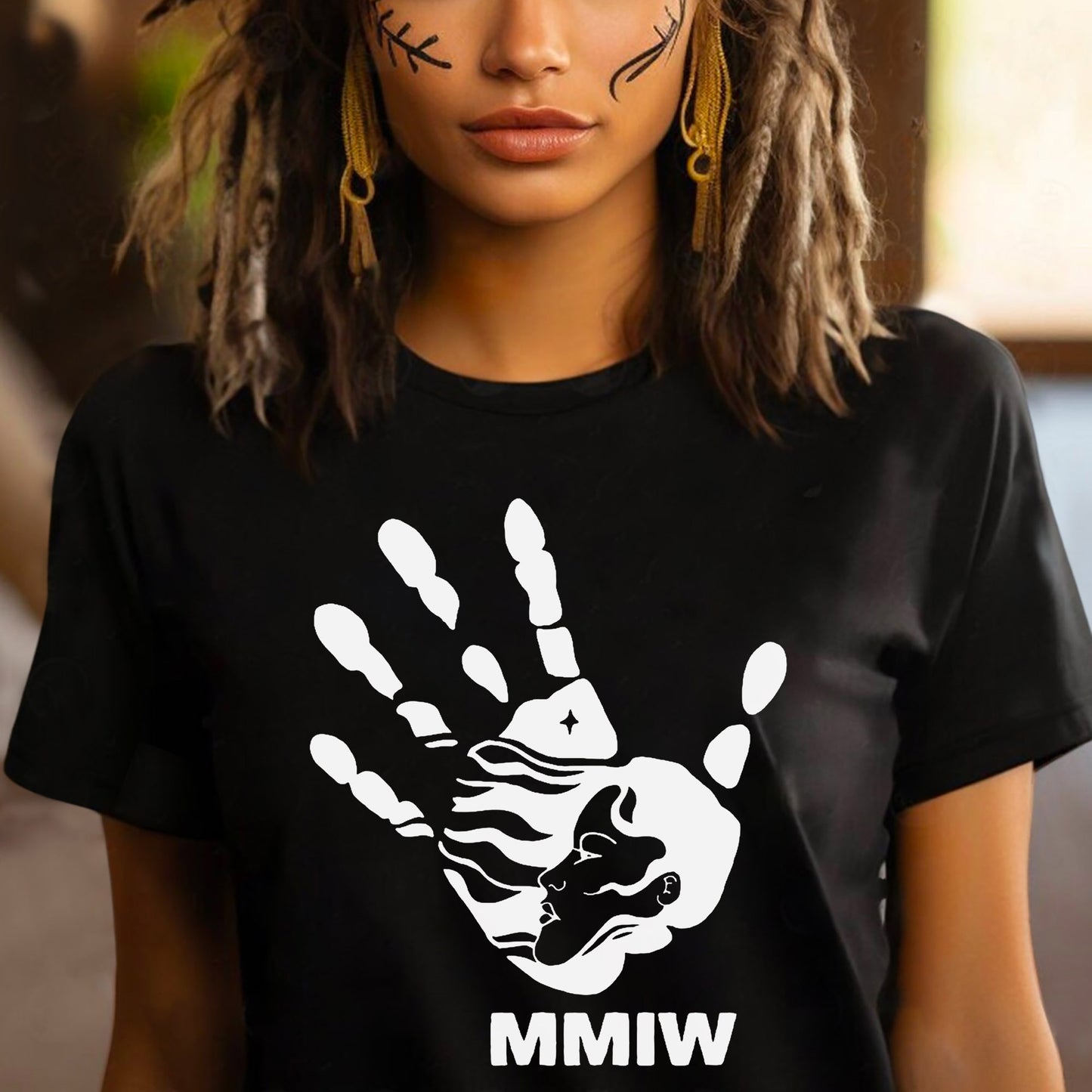 MMIW I Wear Red , No More Stolen Sisters Sweat Shirts White Hand 007