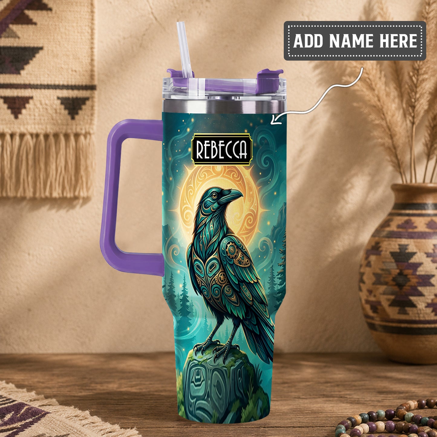 Raven’s Echo of Eternity Personalized Tumbler
