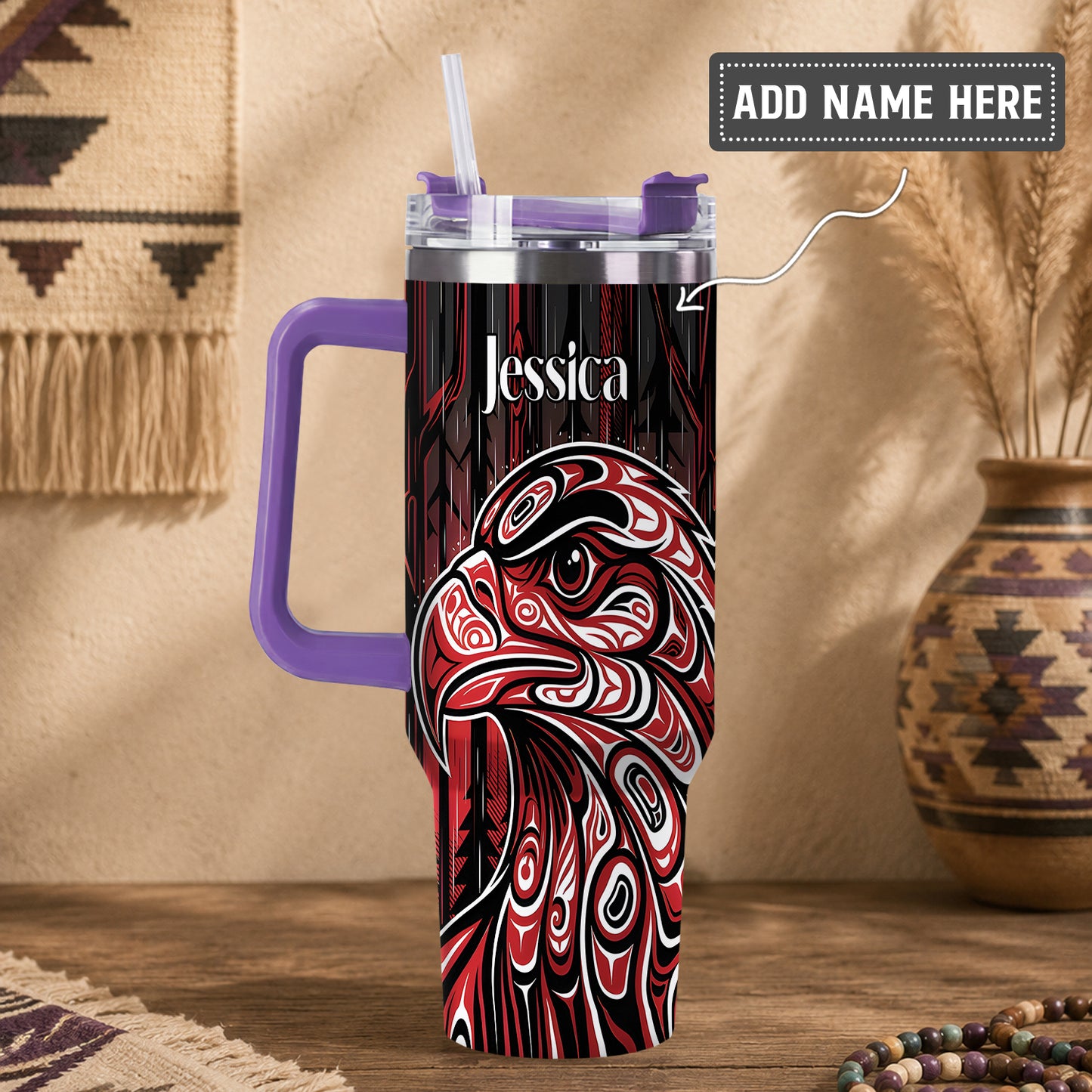 Red Eagle Guardian Personalized Tumbler