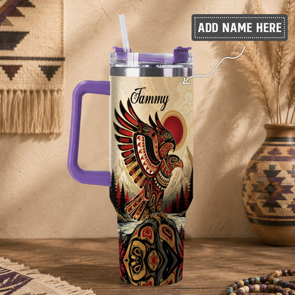 Twin Eagles of Dawn Personalized Tumbler