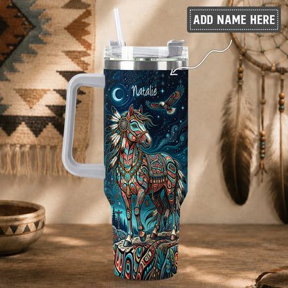 Moonlit Horse Legacy Personalized Tumbler