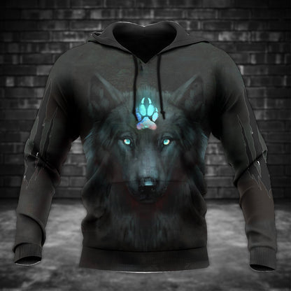 Moonlit Wolf Hoodie – Ethereal Glow & Mystic Presence