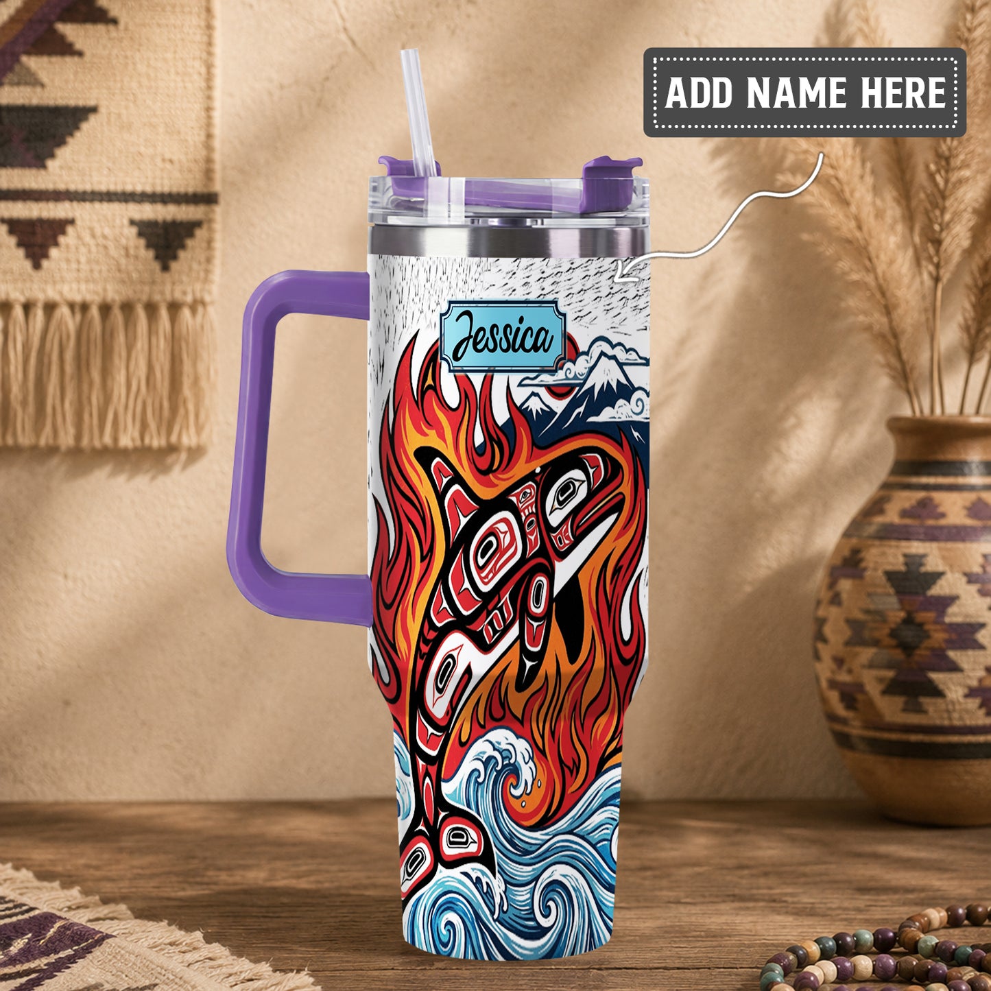 Orca Wave Journey Personalized Tumbler