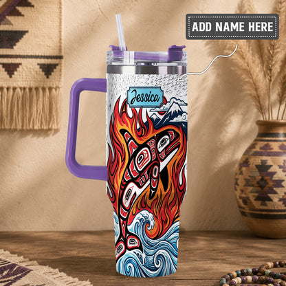 Orca Wave Journey Personalized Tumbler
