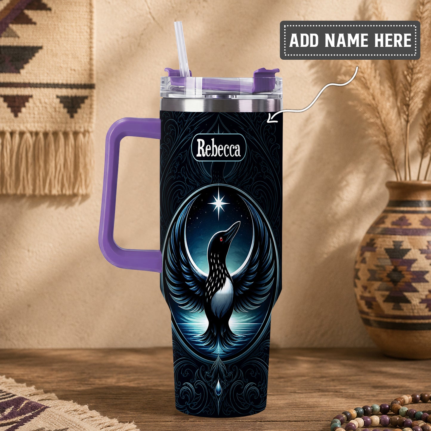 Loon of the Silver Moon Personalized Tumbler