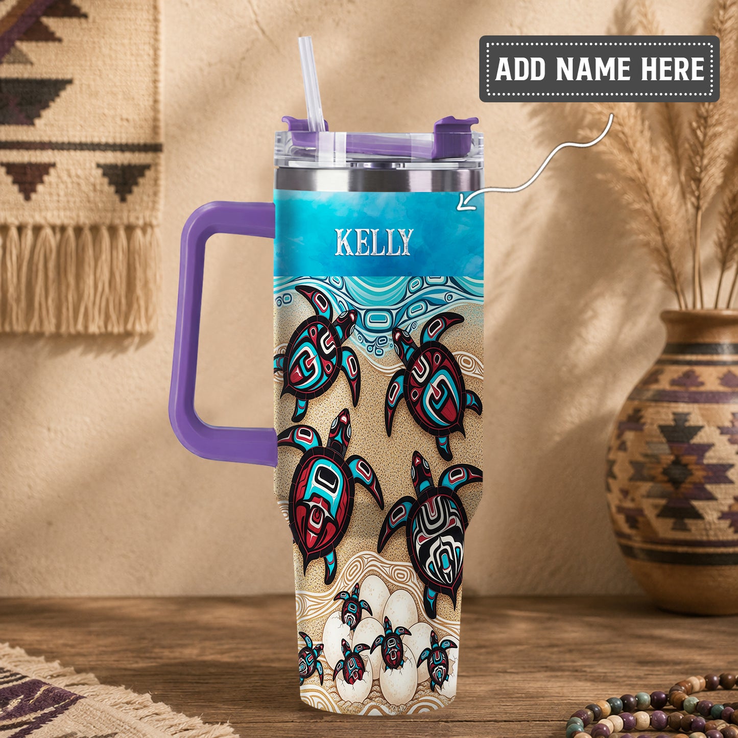 Sea Turtle Sacred Journey Personalized Tumbler
