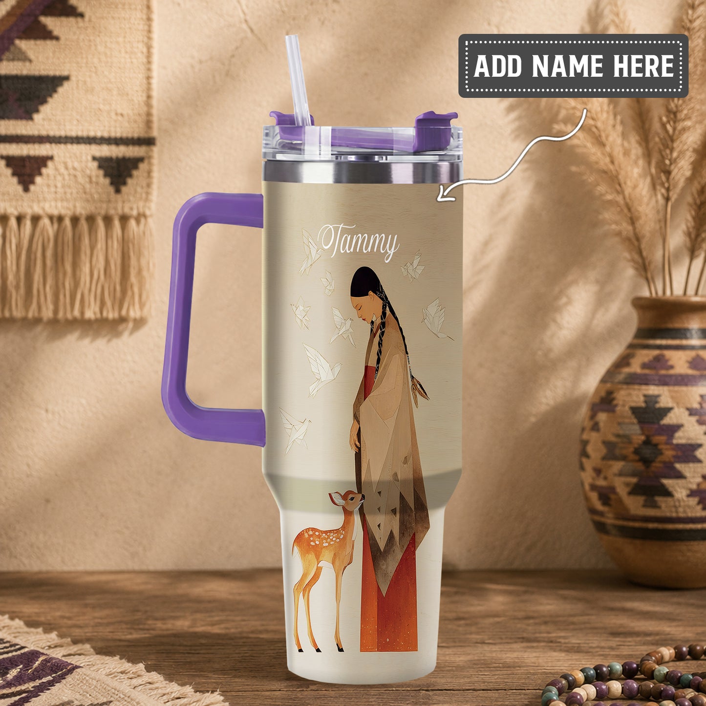 Sacred Woman Deer Spirit Personalized Tumbler
