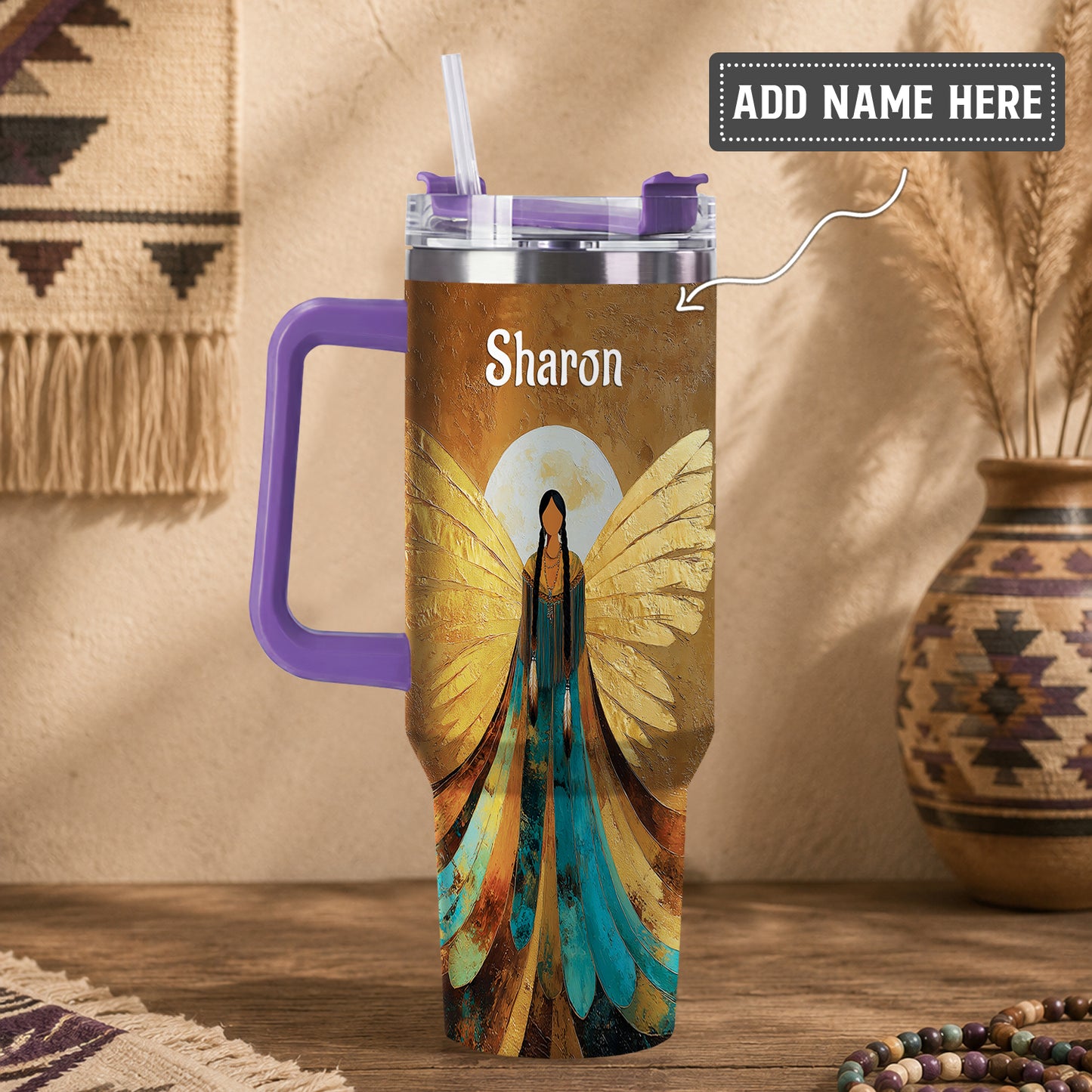 Golden Winged Grace Personalized Tumbler