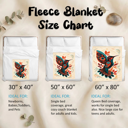 Hummingbird Ember Bloom Personalized Premium Blanket