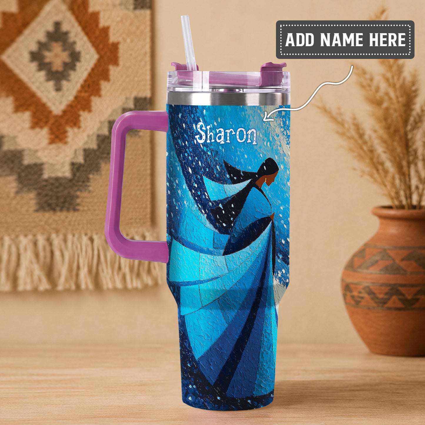 Winter Wind Woman Personalized Tumbler