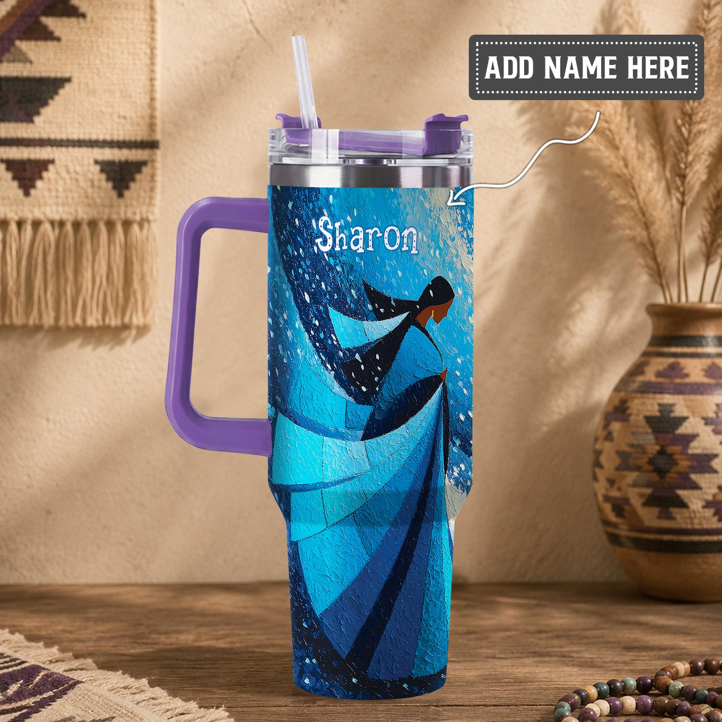 Winter Wind Woman Personalized Tumbler