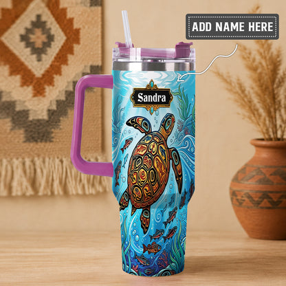 Sacred Turtle Ocean Personalized Tumbler