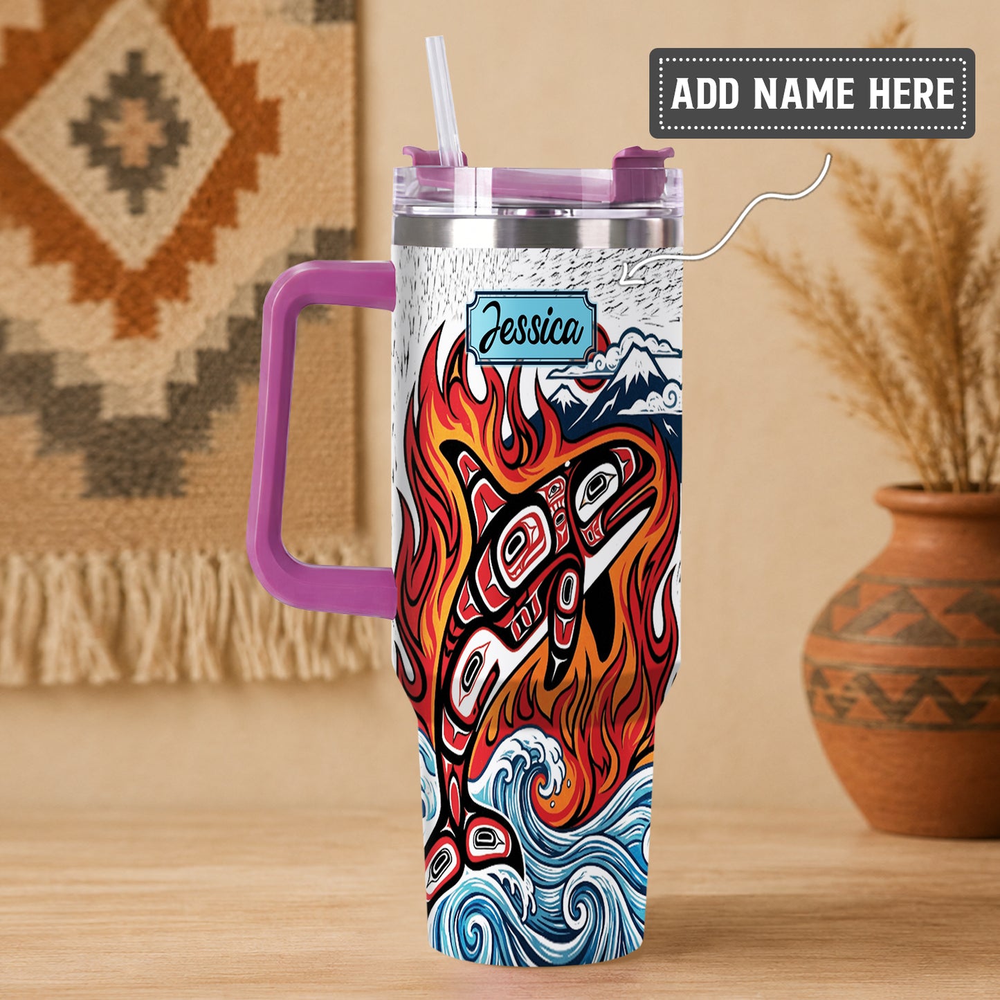 Orca Wave Journey Personalized Tumbler