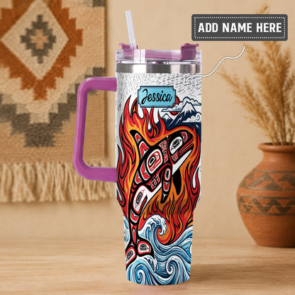 Orca Wave Journey Personalized Tumbler