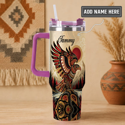Twin Eagles of Dawn Personalized Tumbler