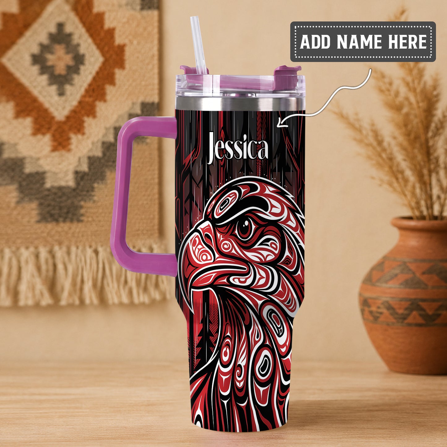 Red Eagle Guardian Personalized Tumbler