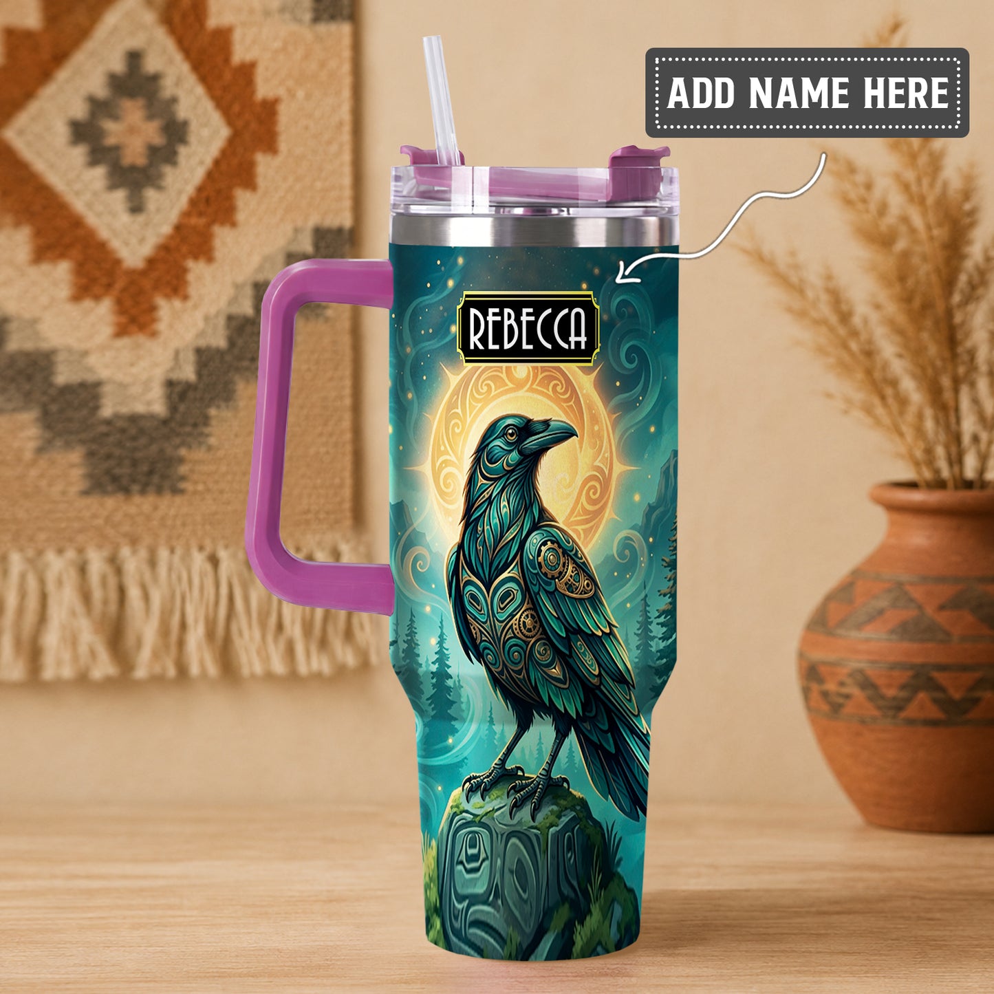 Raven’s Echo of Eternity Personalized Tumbler