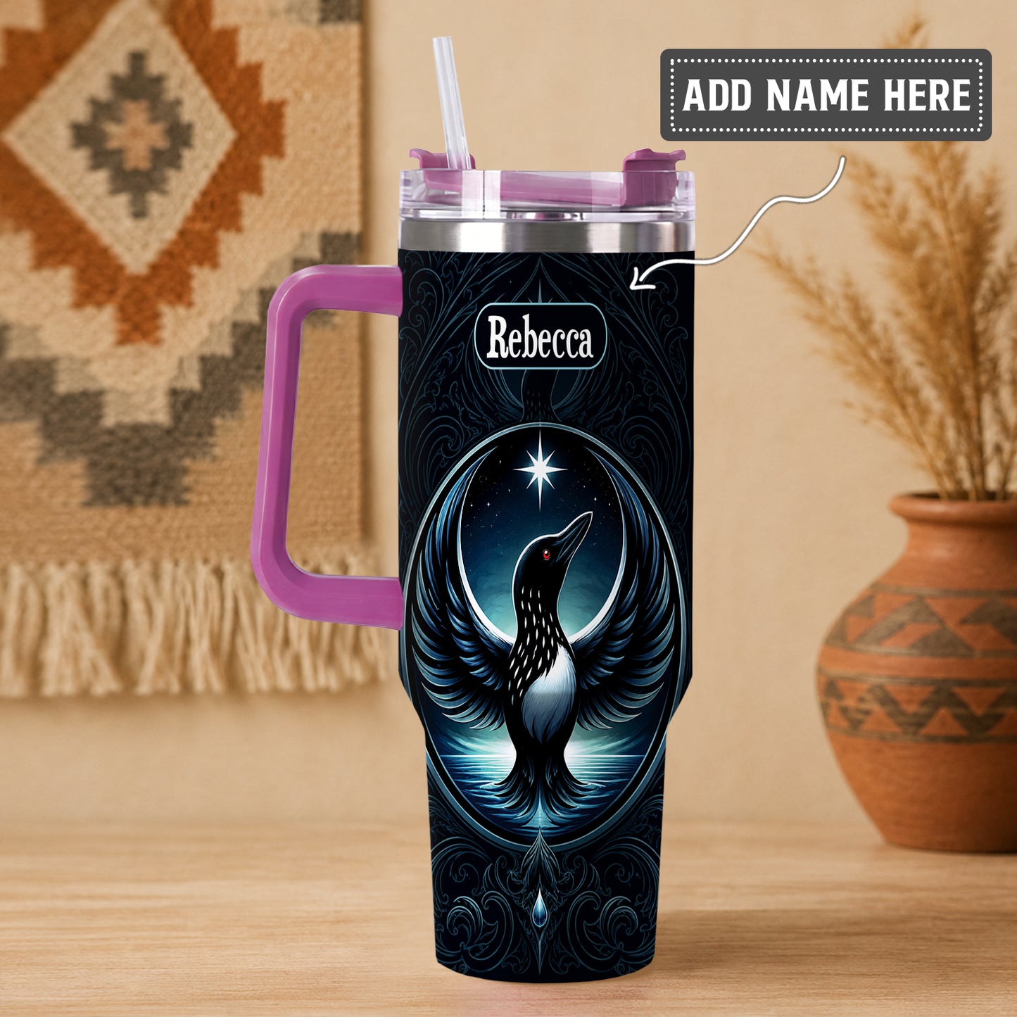 Loon of the Silver Moon Personalized Tumbler