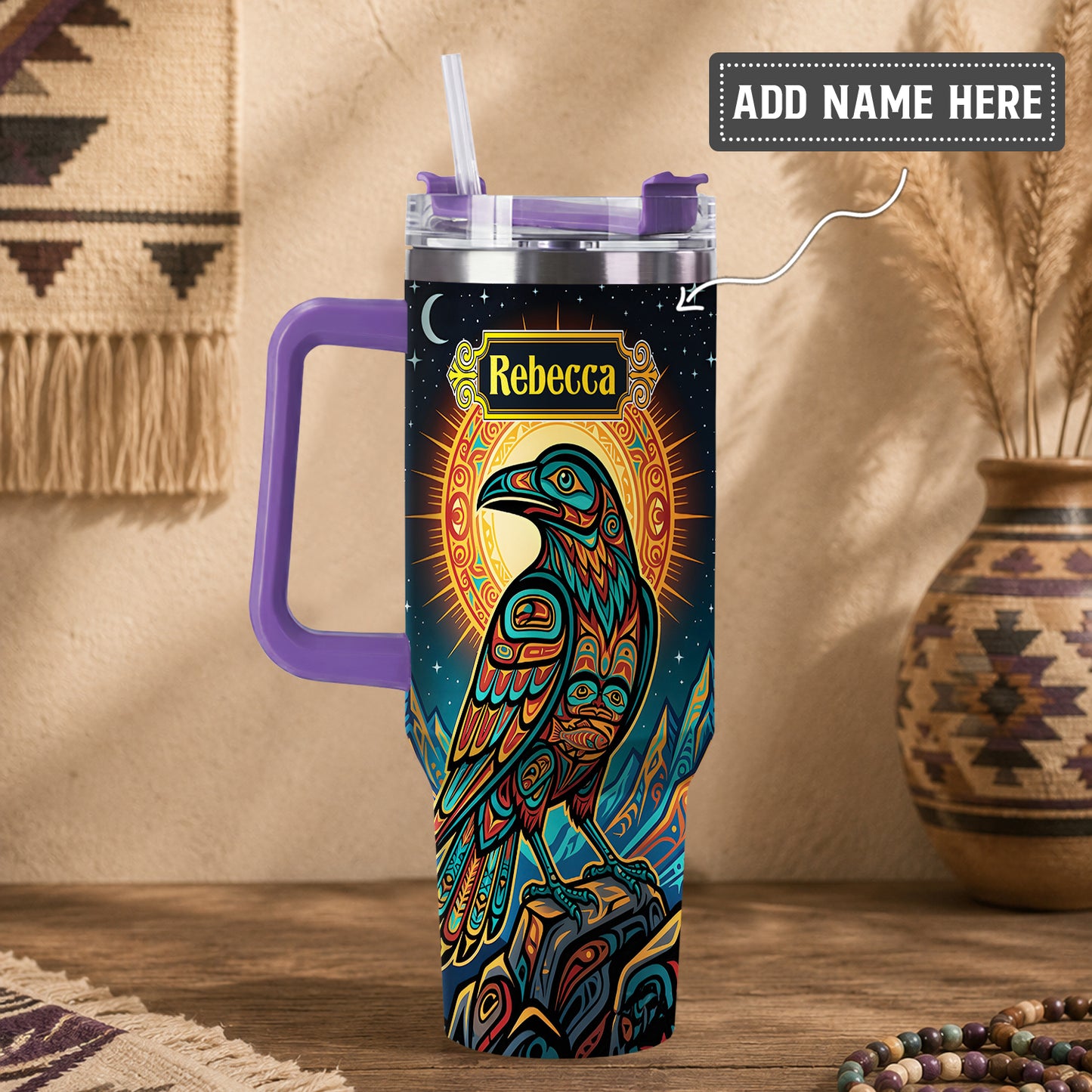 Celestial Raven Legacy Personalized Tumbler