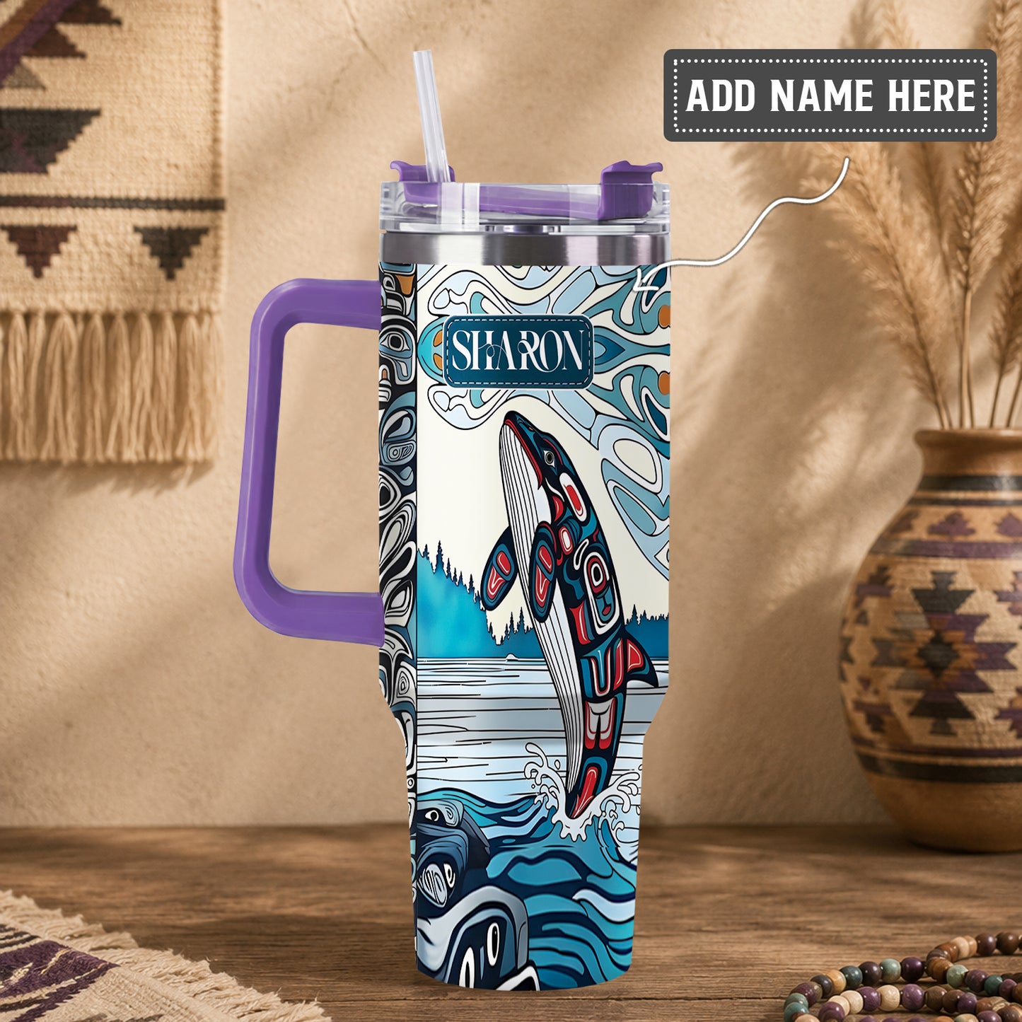 Crimson Orca Passage Personalized Tumbler