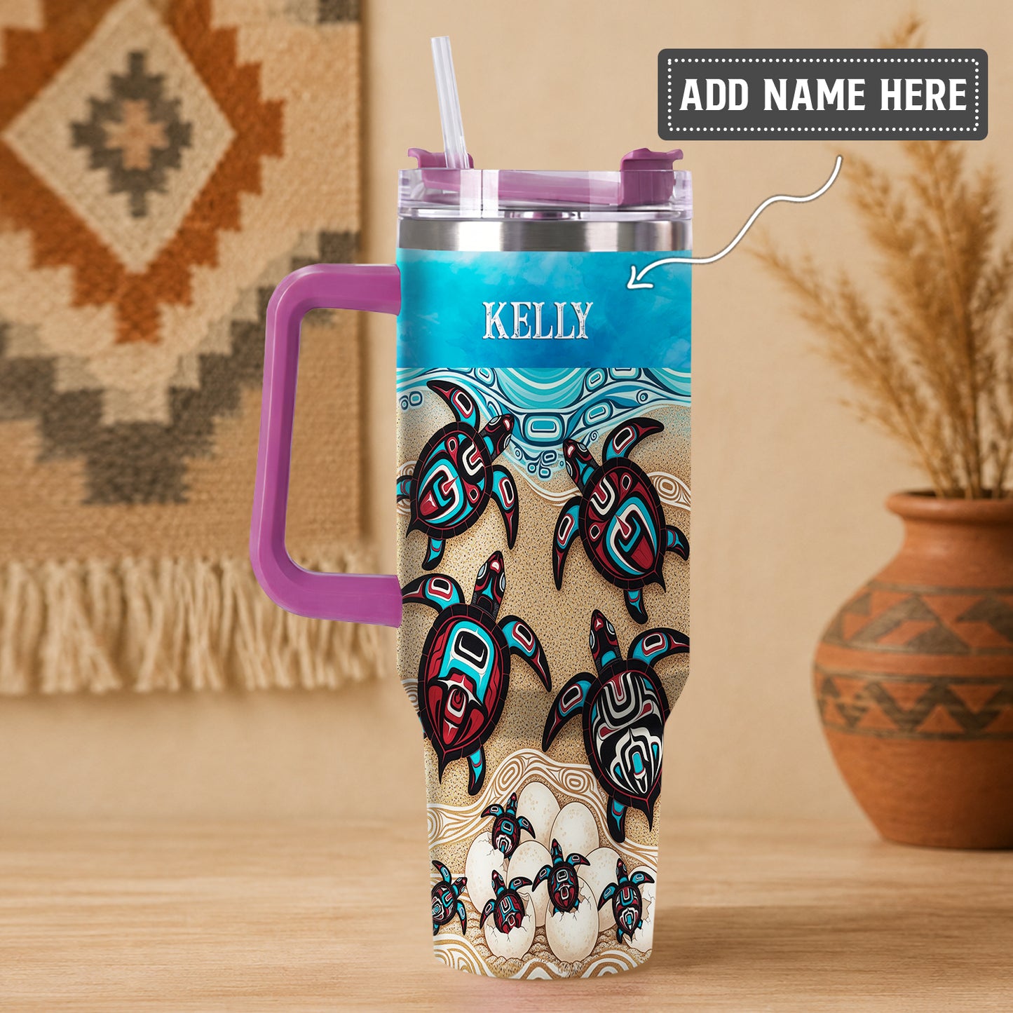 Sea Turtle Sacred Journey Personalized Tumbler