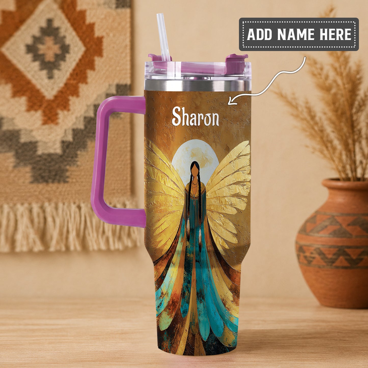 Golden Winged Grace Personalized Tumbler