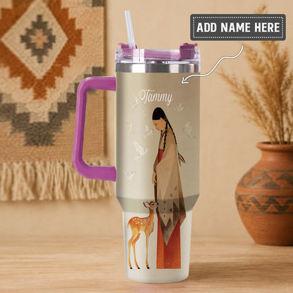 Sacred Woman Deer Spirit Personalized Tumbler