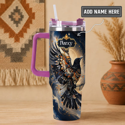 Raven Ember Spirit Personalized Tumbler