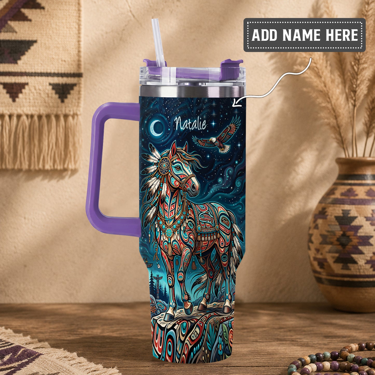 Moonlit Horse Legacy Personalized Tumbler