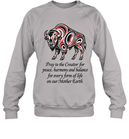Pray to the Creator for peace, harmony and balance for every form of life on our Mother Earth