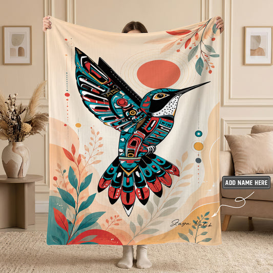 Hummingbird Solar Awakening Personalized Premium Blanket