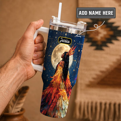 Moonlit Feather Grace Personalized Tumbler
