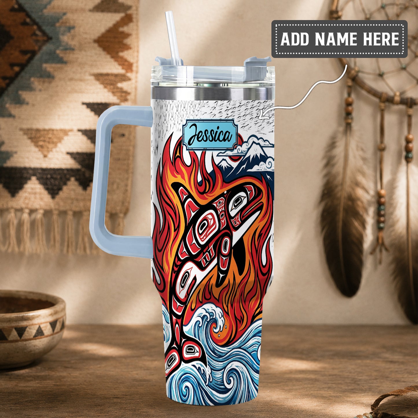 Orca Wave Journey Personalized Tumbler
